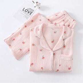/ 부드러운 요루면 미니 복숭아 봄 가을 데일리 잠옷