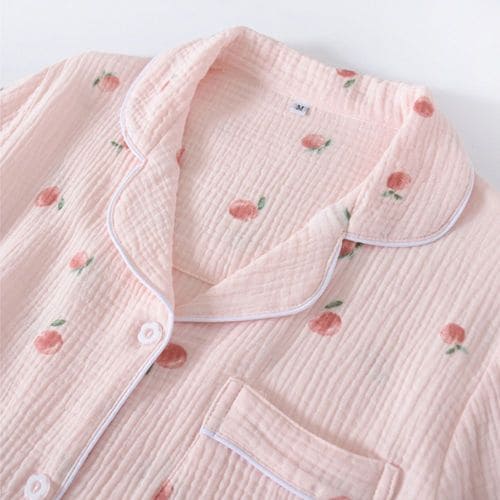 김양리빙 / 부드러운 요루면 미니 복숭아 봄 가을 데일리 잠옷