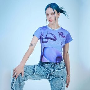 퍼플드림 그래픽 크롭 티셔츠 PURPLE DREAM GRAPHIC CROP TSHIRTS