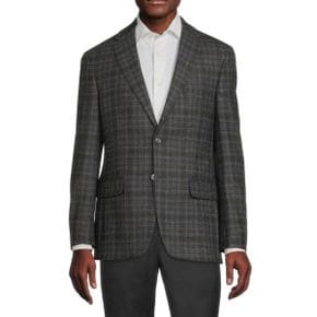 4123564 Tommy Hilfiger Plaid Wool Blend Sportcoat - GREY