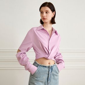 YY_Simple hollow crop shirt