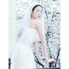 Bridal Satin Hairband Veil_ivory