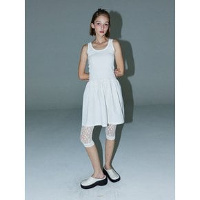 DAISY SHIRRING DRESS - WHITE