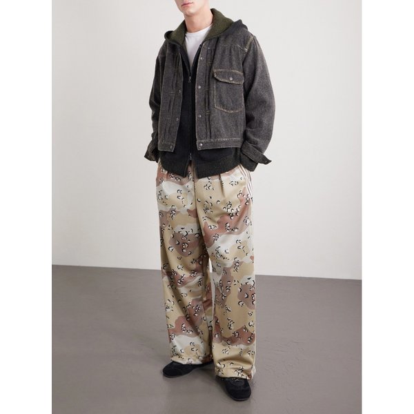 스트레이트 레그 플리츠 프린트 테크 저지 트랙 팬츠 46376663162925173