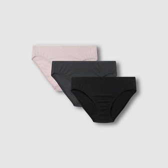 JAJU 여 코튼 베이직 힙허거 팬티 3매 J416901201099