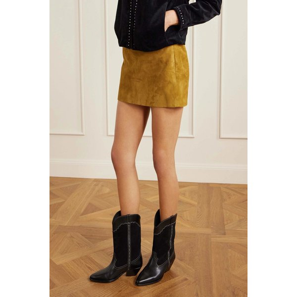 두에르토 자수 스웨이드 가죽 앵클 부츠 46376663162986497