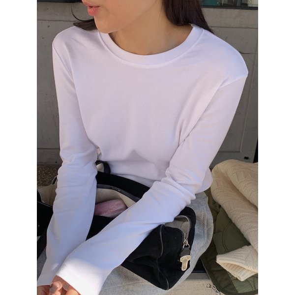 클래시크 후라이스 긴팔티_WHITE IVORY