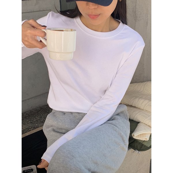 클래시크 후라이스 긴팔티_WHITE IVORY