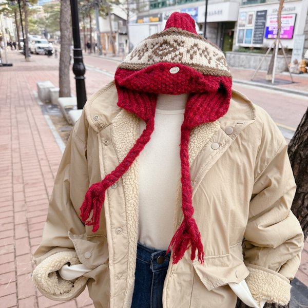 확대된 대표 보블리에 / 윈터 노르딕 귀도리 모자