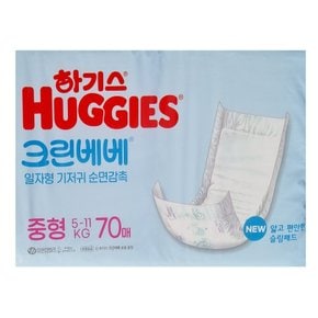 크린베베 순면 감촉 일자형 기저귀(남여공용) 중형 70매