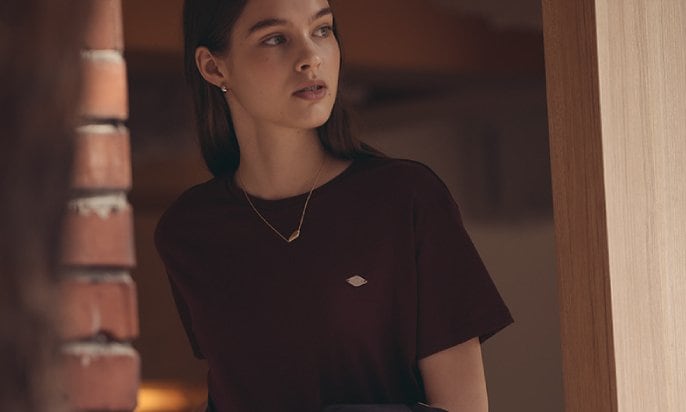 틸아이다이 Silket cotton half sleeve t-shirt_Burgundy