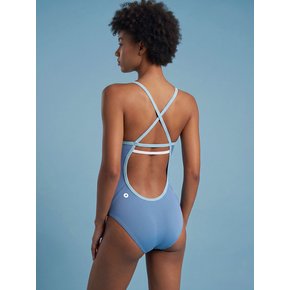 Two tone Double Line back Light blue