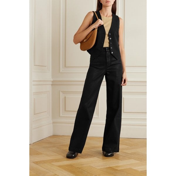 하퍼 하이 라이즈 코팅 와이드 진 블랙 1647597314685682