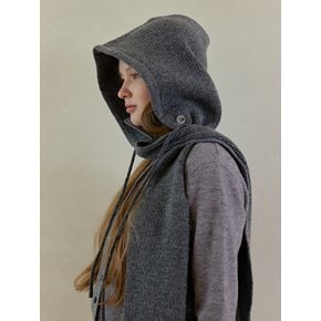 [연말 스페셜 6mm+10mm 진주귀걸이 증정] Hood muffler balaclava - Dark grey