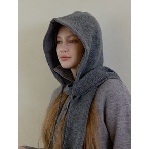 [연말 스페셜 6mm+10mm 진주귀걸이 증정] Hood muffler balaclava - Dark grey