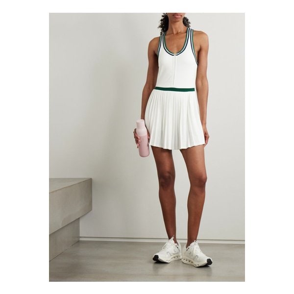 발리 제인 코트 플리츠 스트레치 저지 미니 드레스 화이트 1647597360122425