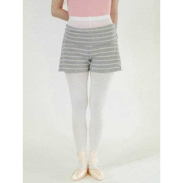 Petit Stripe Warm-Up Shorts _ Grey