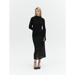 DOT SHEER H-LINE SKIRT_BLACK