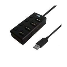 IN-U4BK USB 2.0 4포트 원클릭 허브 고급 블랙