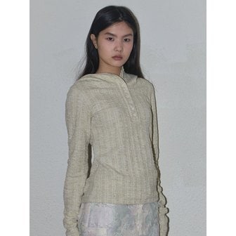 rysm Cable textured pullover hoodie - Green