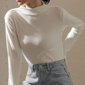 ONM 쿨샵 여성 무지 반폴라 긴팔티셔츠 가벼운 이너패션 (S10896648)