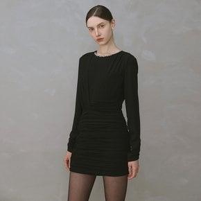 [최초가:378000원]Nut Asymmetric Neck Detail Dress