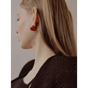 FLAT HEART COLOR EARRING