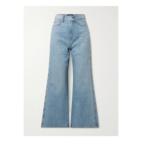 베로니카비어드 테일러 크롭 스캘럽 하이라이즈 와이드 진 미드 데님 46376663162844635