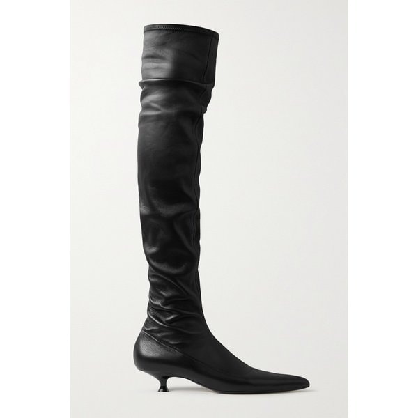 케이트 볼로스 가죽 오버니 부츠 블랙 6630340696519330