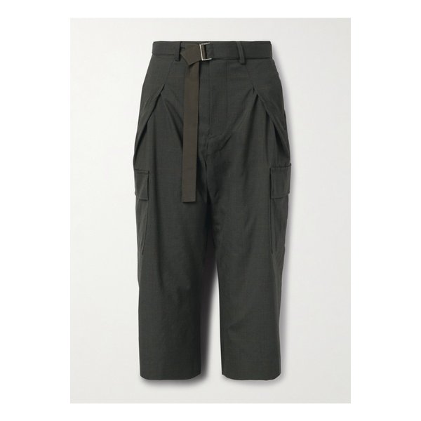 크롭 벨트 플리츠 프린스 오브 웨일스 체크 울 테이퍼드 팬츠 다크 46376663162869318