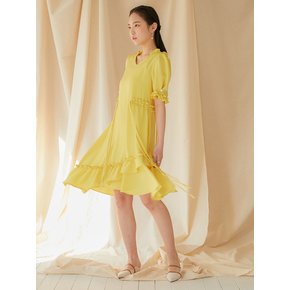 Puff Sleeve Dress YELLOW