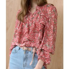  [마쟈] 러플카_라 플라워 쉬폰 블라우스 (P003514128)