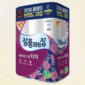 잘풀리는집 깨끗한 3겹터치 화장지 30롤 휴지