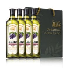 사조 올따옴 선물세트  포도씨유 900ml 4입 (선물포장)