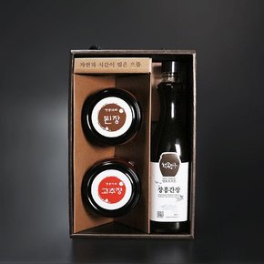 [장흥식품] 햇마루콩 전통장3종 오리지널 (된장450g+고추장450g+간장500ml)