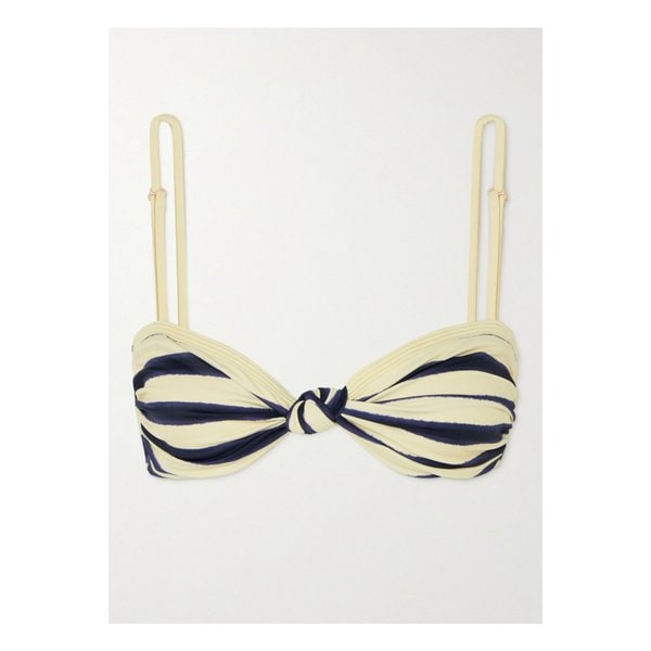 요한나오르티즈 반다나 마리네라 노티드 스트라이프  비키니 탑 블루 1647597350978737