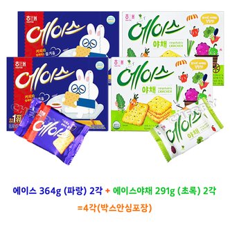  무료배송 해태 에이스 364g(2)+에이스야채맛 291g(2) =4각(박스안심포장)