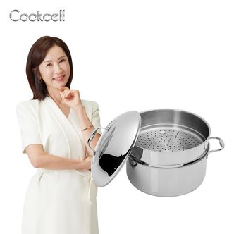 쿡셀 [단품] 쿡셀 블랙큐브 통3중 스테인레스 9L 곰솥_찜기+뚜껑