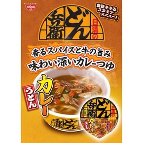 닛신 식품 닛신의 돈베이 카레 우동 [향기로운 향신료와 소의 맛] 컵라면 86g × 12개