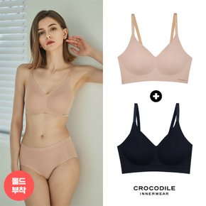 [크로커다일]뉴 라이크라 쉘론 몰드부착 스트랍 감탄브라 1+1 CDWBR4M0708_A