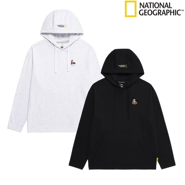 [시흥점] N251UHD051 남여공용 동물 와펜 세미 오버핏 후드 티셔츠