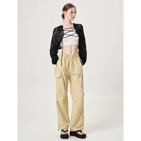 Eyelet Pocket 2-Way Cargo Pants, Yellow Beige