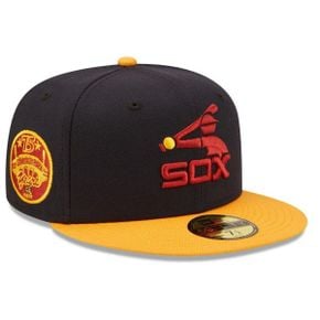 4873389 New Era Mens Navy/Gold Chicago White Sox Primary Logo 59FIFTY Fitted Hat