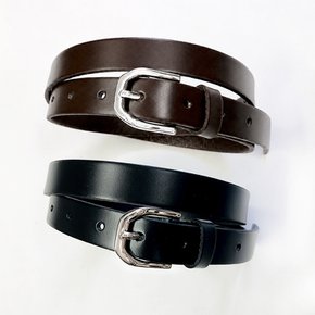 플럼도트 25mm 이탈리아 통가죽 라운드 클래식 벨트 HN11