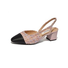 Two-tone Combi Slingback_Light Pink Tweed