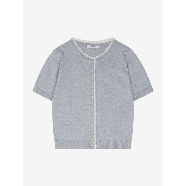 프릴 배색 반팔 니트 가디건 (VMCCD2950)