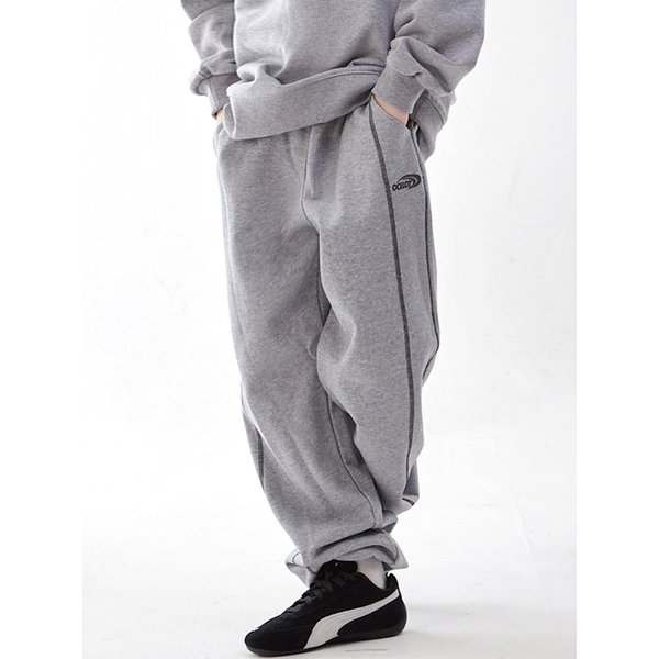 D36 스티치로고 조거 (그레이)