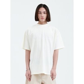 FLOCKING LOGO HALF-T CREAM