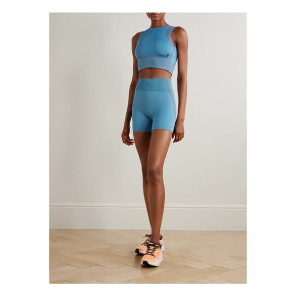 러닝 스튜디오 크롭 골지 스트레치 탱크 블루 46376663162951806