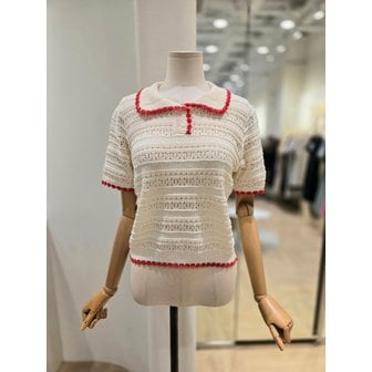 플라스틱아일랜드 [부산점] 배색카라 반팔 니트(PQ2KH702)